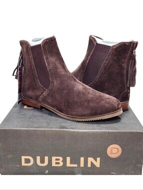 DUBLIN Kalmar SD Paddock Boots NIB Waterproof Suede Chelsea Tassel Zip Ariat